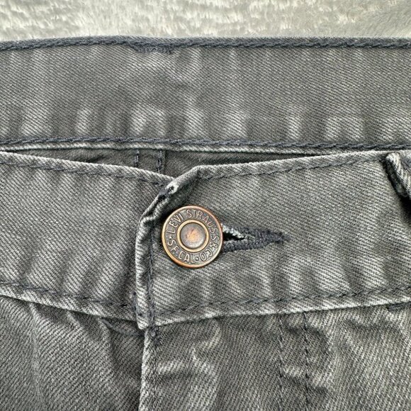 Levi's 505 Jeans Mens 36x28 Dark Gray Charcoal Straight Leg Regular Fit Denim - Picture 5 of 15